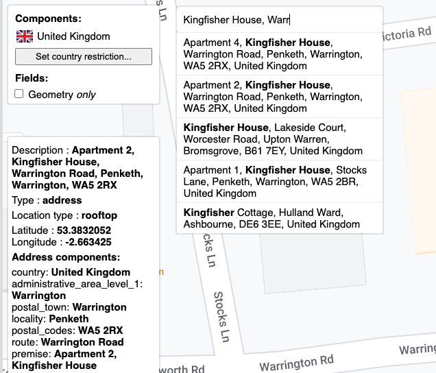 Woosmap Adress-Autovervollständigung