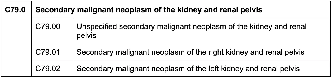 secondary malignant neoplasm of the kidney