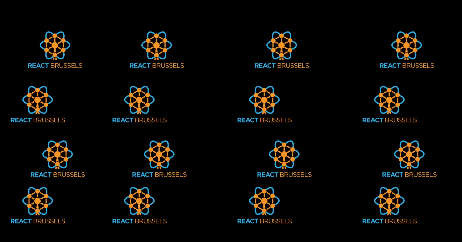 React Brussels logo repeated